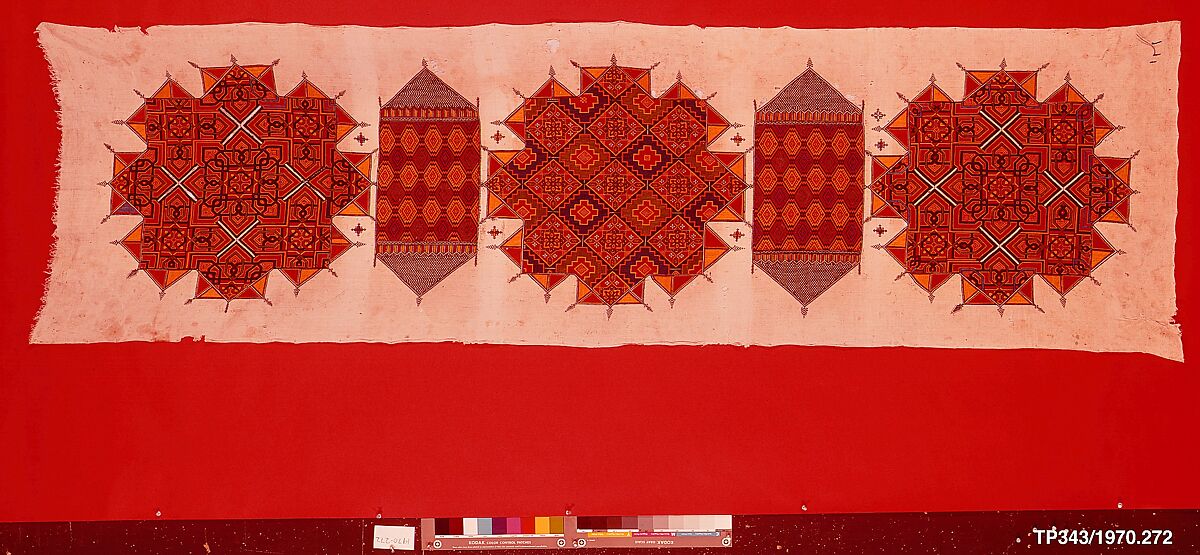 Hanging (Arid), Linen, silk; plain weave, embroidered