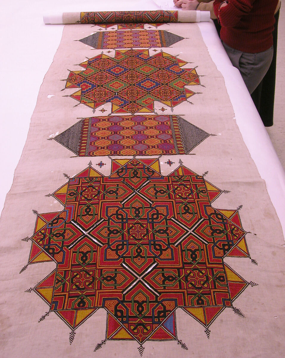 Hanging (Arid), Linen, silk; plain weave, embroidered