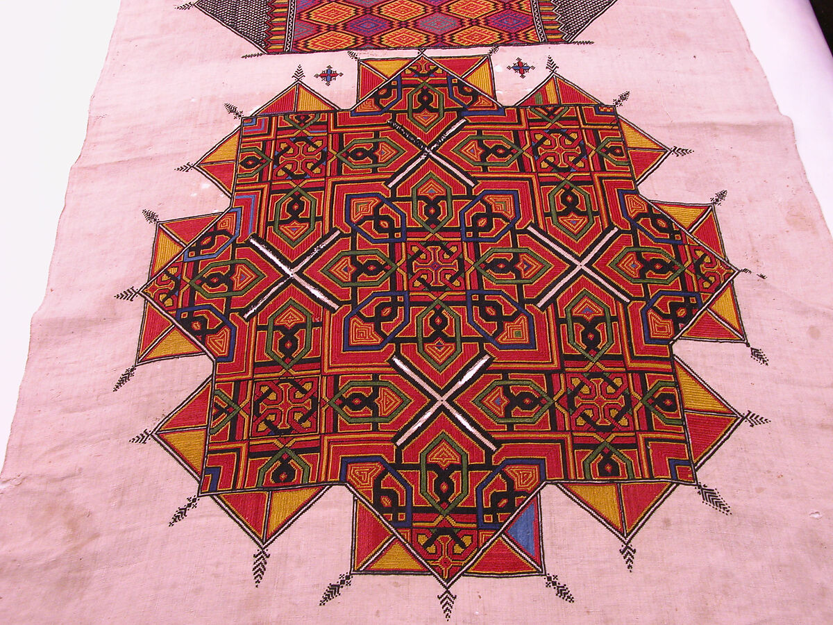 Hanging (Arid), Linen, silk; plain weave, embroidered