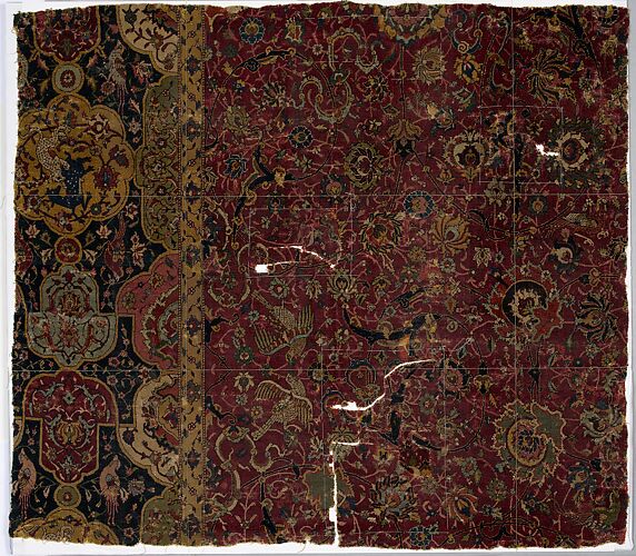 Fragment of a Carpet with Cartouche Border