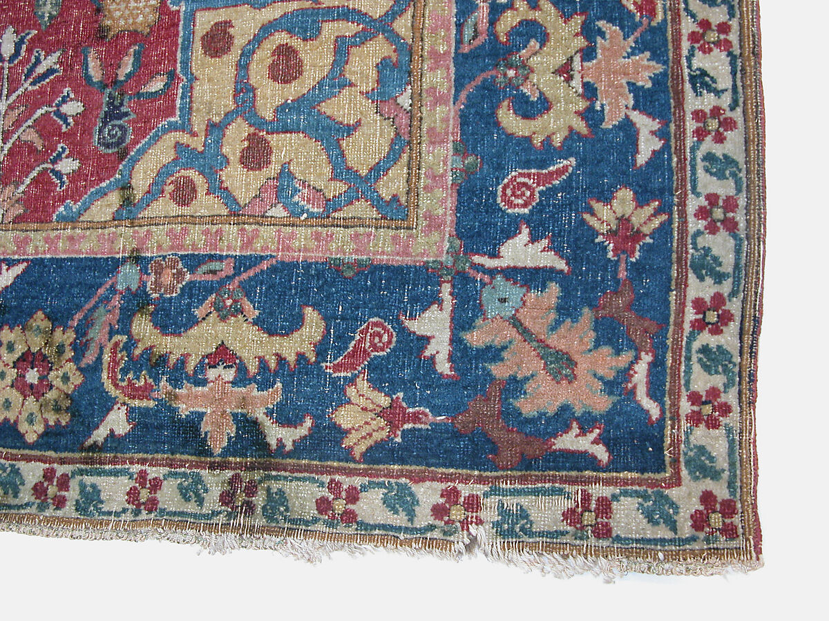 Vase Carpet, Cotton (warp), silk (weft), wool (weft and pile); asymmetrically knotted pile