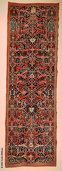 Carpet, Silk (warp), cotton (weft), wool (pile); both symmetrically and asymmetrically knotted pile