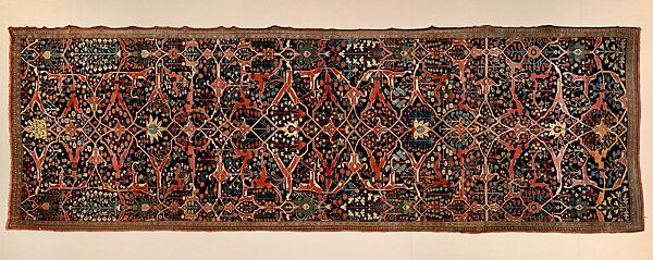 Carpet, Silk (warp), cotton (weft), wool (pile); both symmetrically and asymmetrically knotted pile 