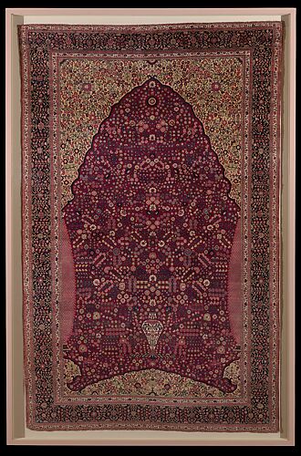 Pashmina Carpet with Gateway-and-Millefleur Pattern