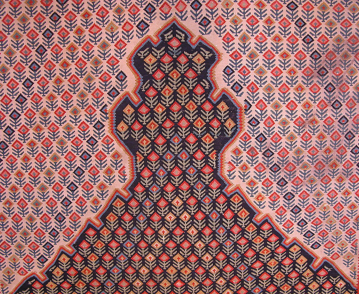"Senneh" Prayer Rug, Cotton (warp), wool (weft); tapestry-woven