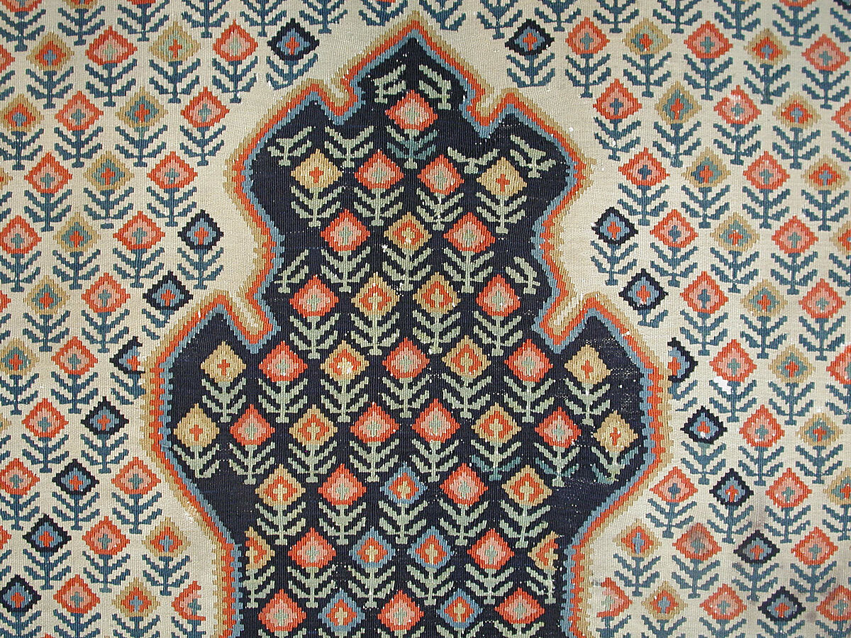 "Senneh" Prayer Rug, Cotton (warp), wool (weft); tapestry-woven