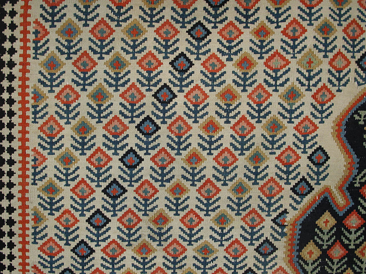 "Senneh" Prayer Rug, Cotton (warp), wool (weft); tapestry-woven