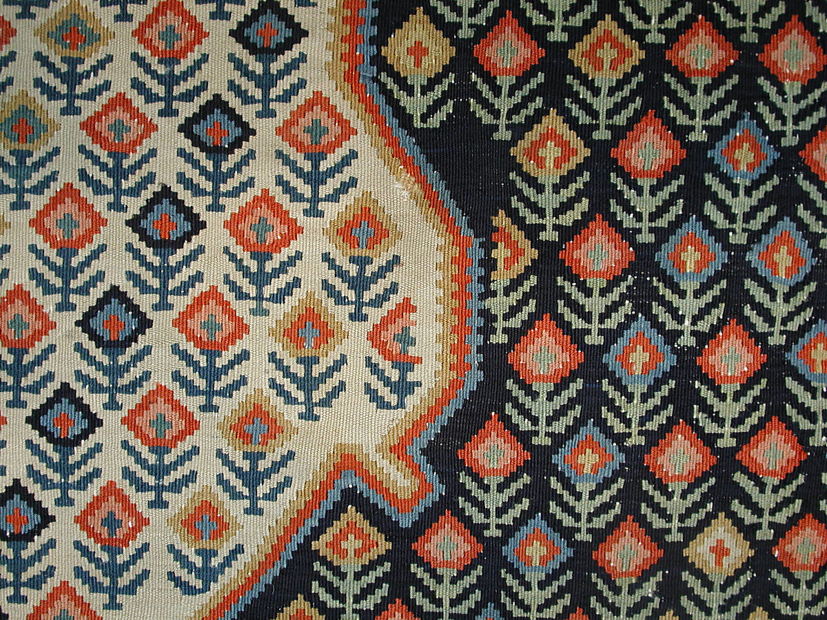"Senneh" Prayer Rug, Cotton (warp), wool (weft); tapestry-woven