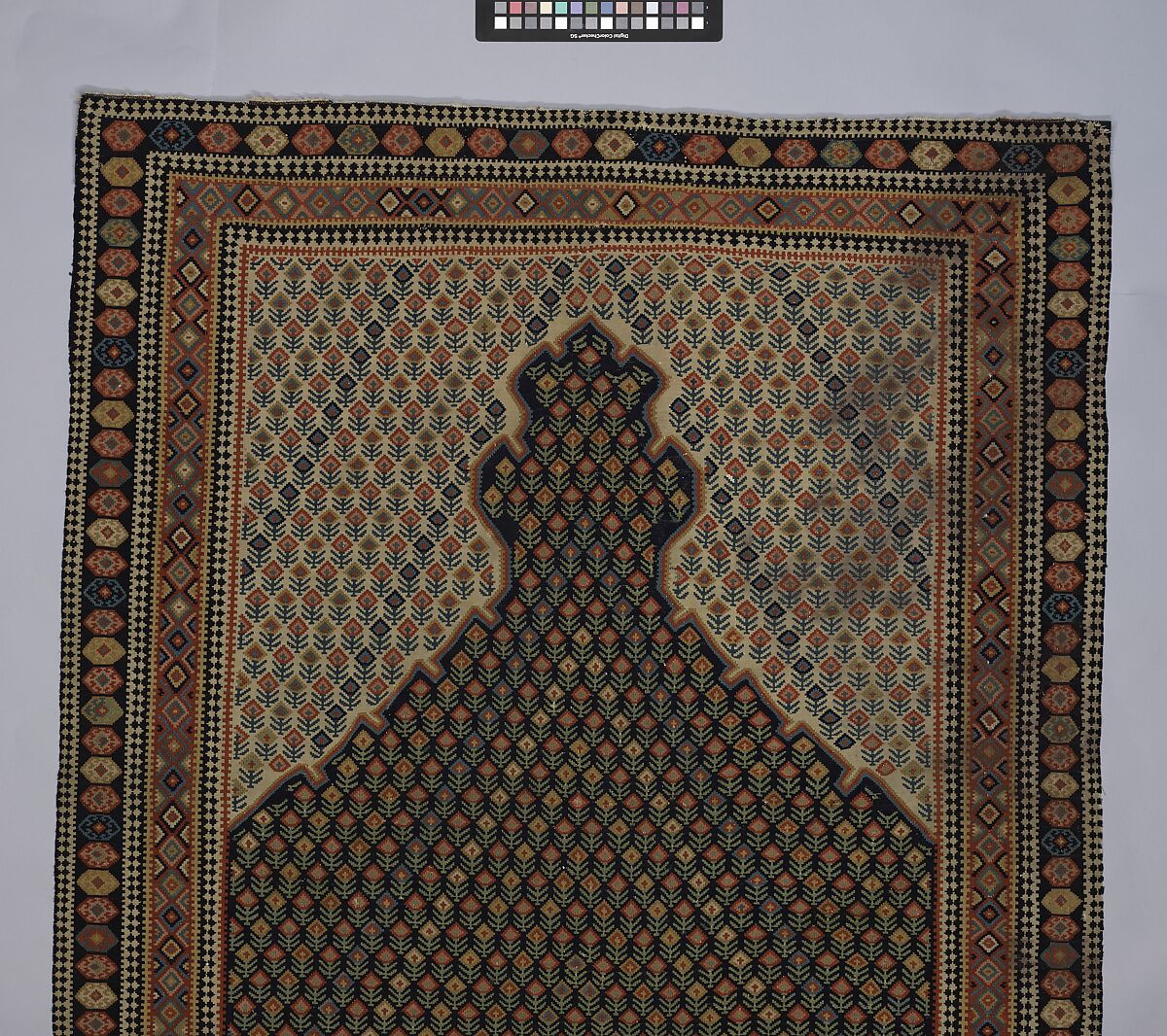 "Senneh" Prayer Rug, Cotton (warp), wool (weft); tapestry-woven