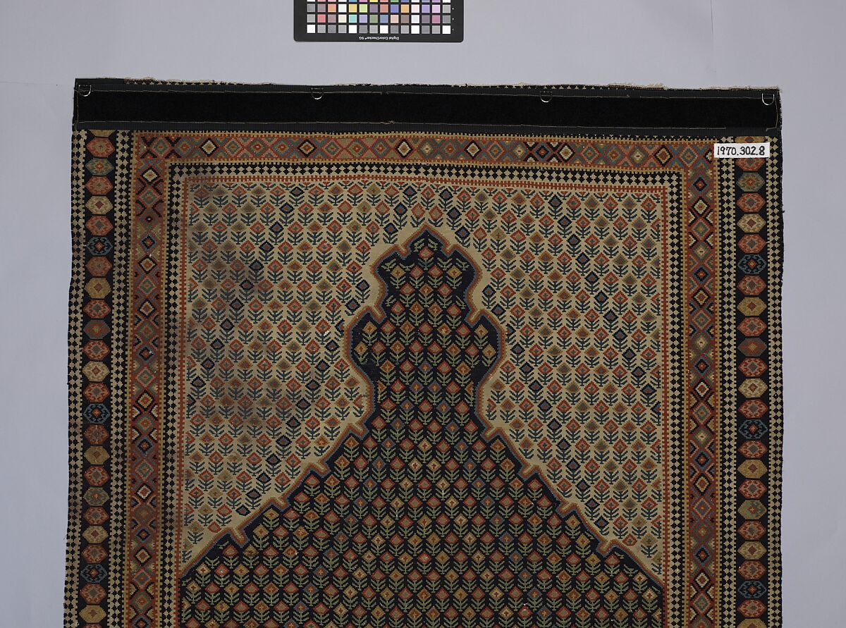 "Senneh" Prayer Rug, Cotton (warp), wool (weft); tapestry-woven