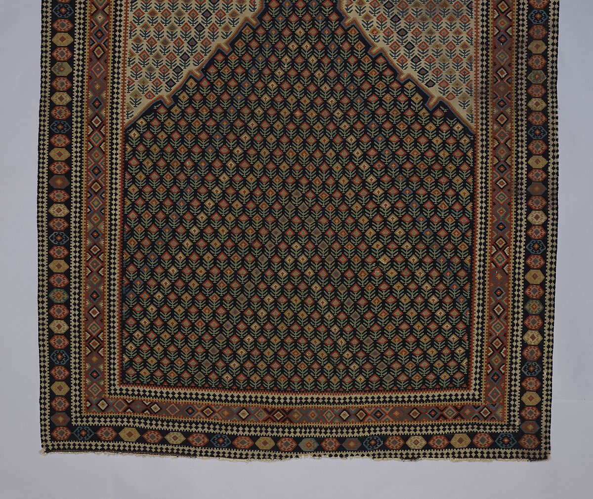 "Senneh" Prayer Rug, Cotton (warp), wool (weft); tapestry-woven
