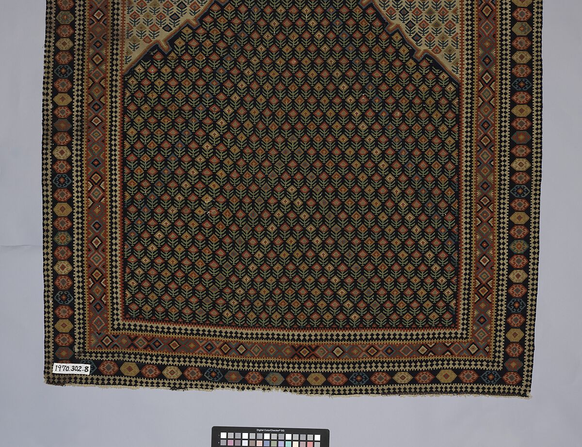 "Senneh" Prayer Rug, Cotton (warp), wool (weft); tapestry-woven