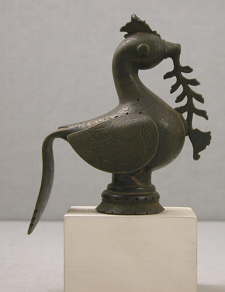 Finial in the Form of a Peacock, Brass 