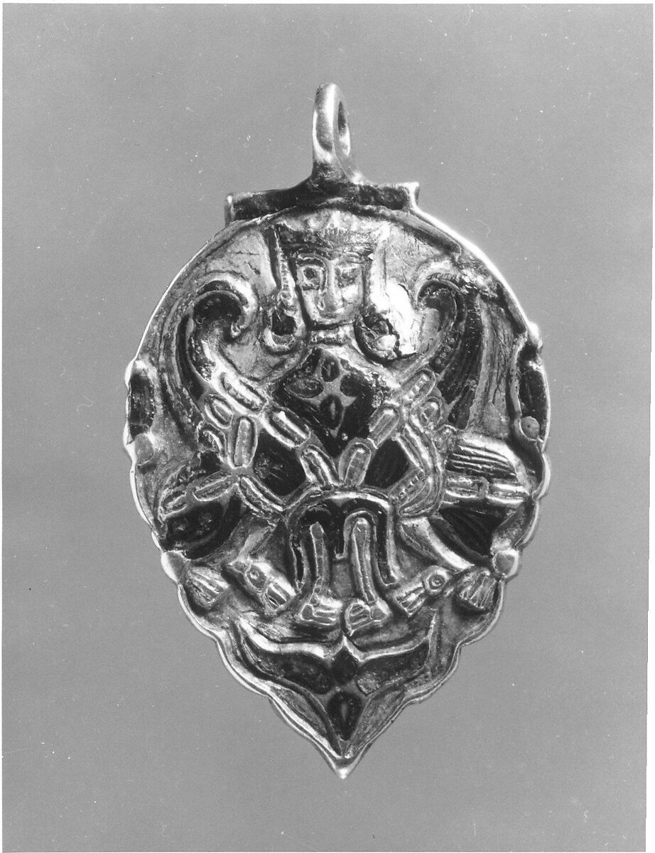 Pendant, Silver, gilt, niello 