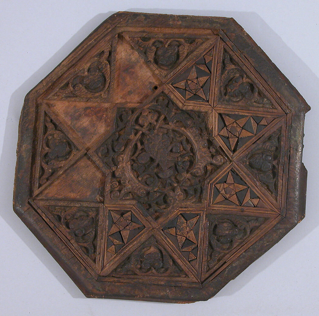 Panel, Wood; carved and inlaid