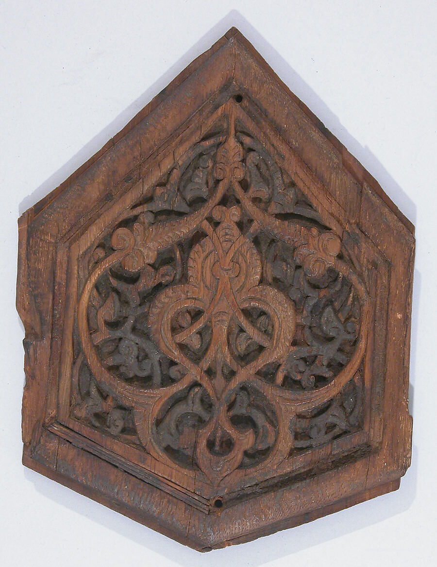 Panel, Wood; carved and inlaid