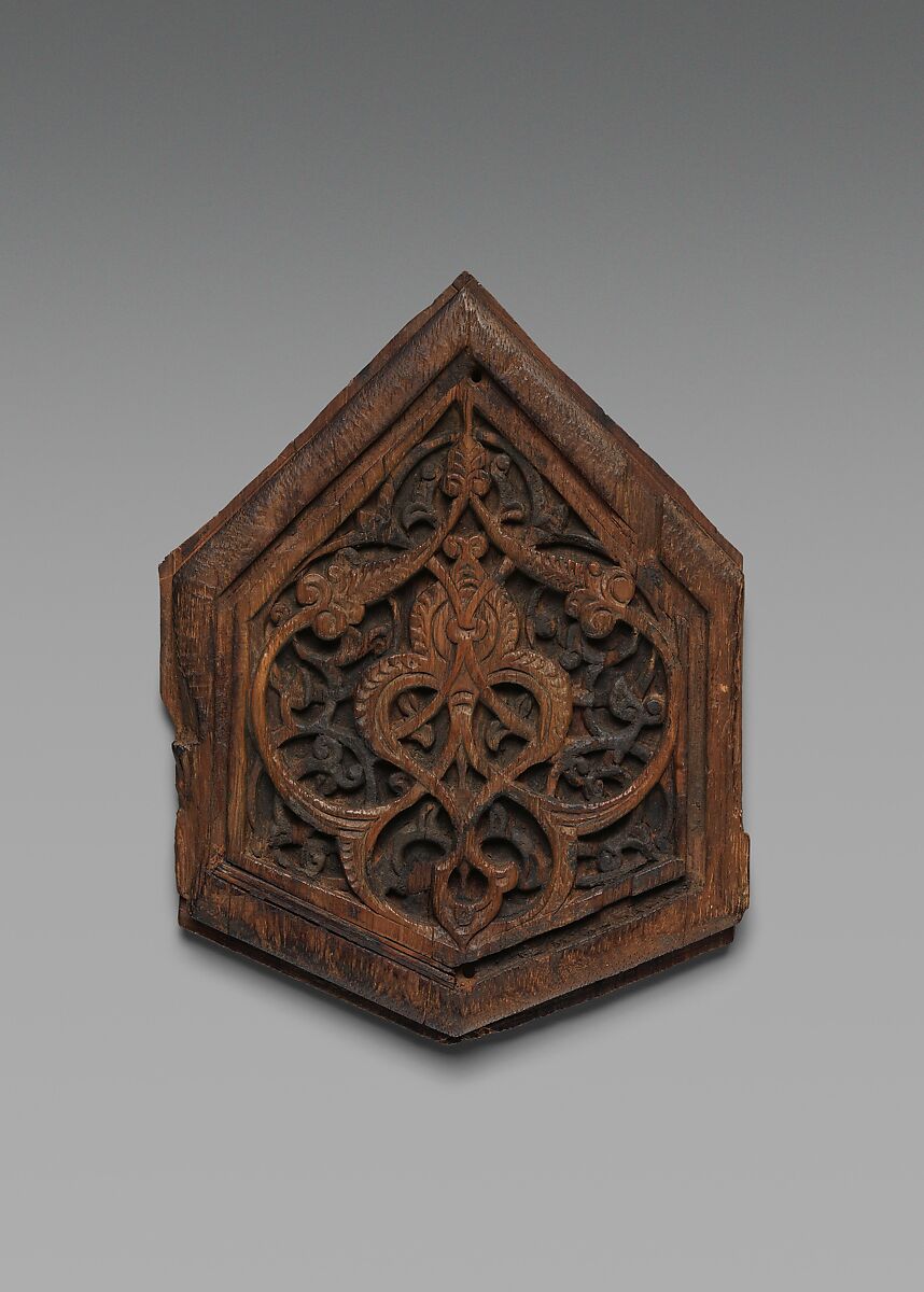 Panel, Wood; carved and inlaid 