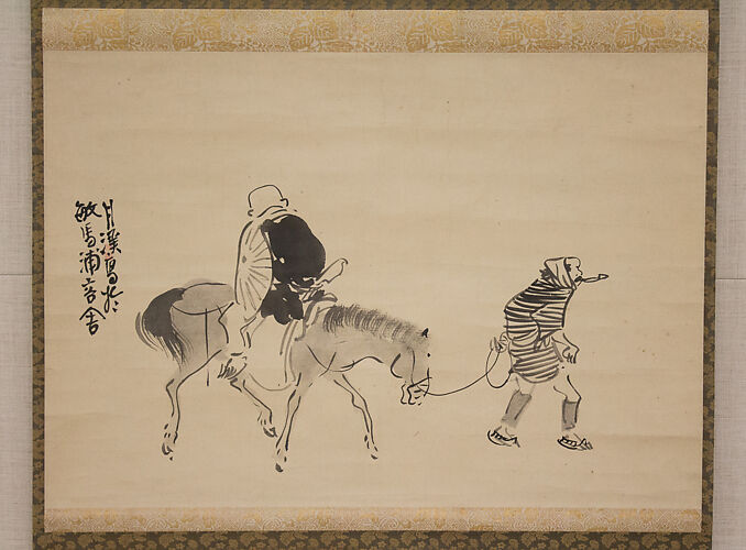 Monk Renshō Riding His Horse Backwards
