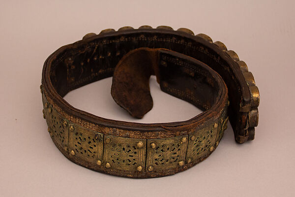 Belt, Leather, brass, carnelian