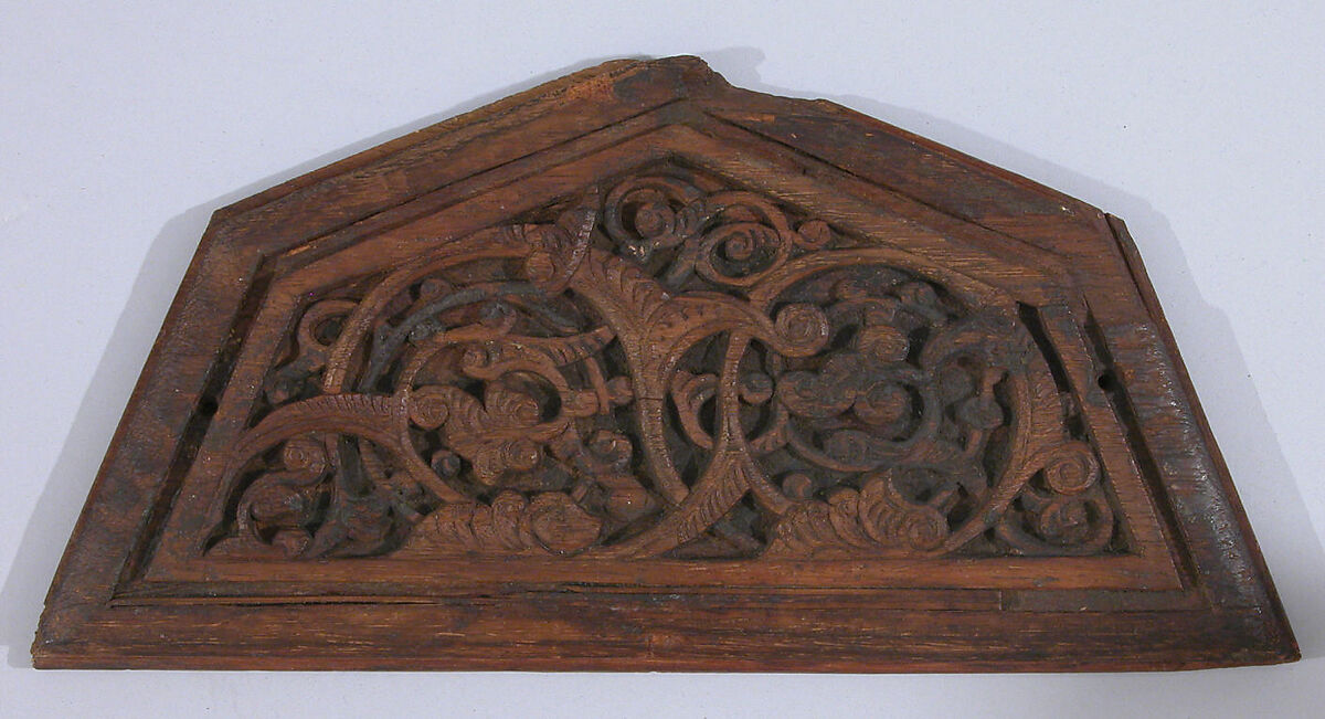 Panel, Wood; carved and inlaid 