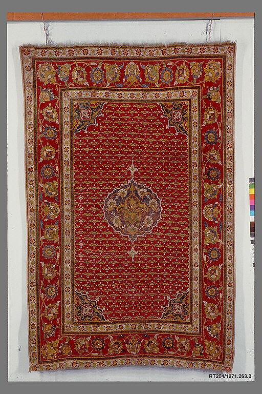 Carpet, Wool (warp, weft, and pile); asymmetrically knotted pile