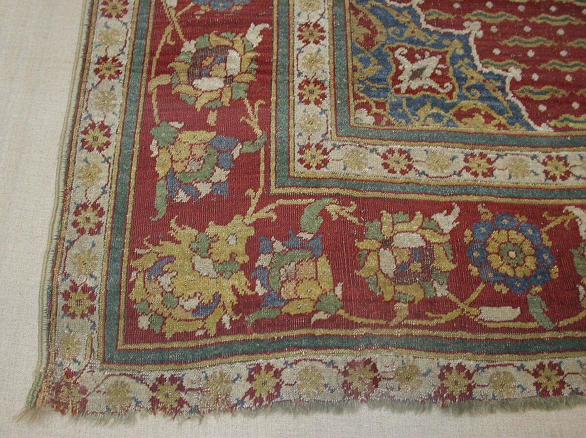 Carpet, Wool (warp, weft, and pile); asymmetrically knotted pile