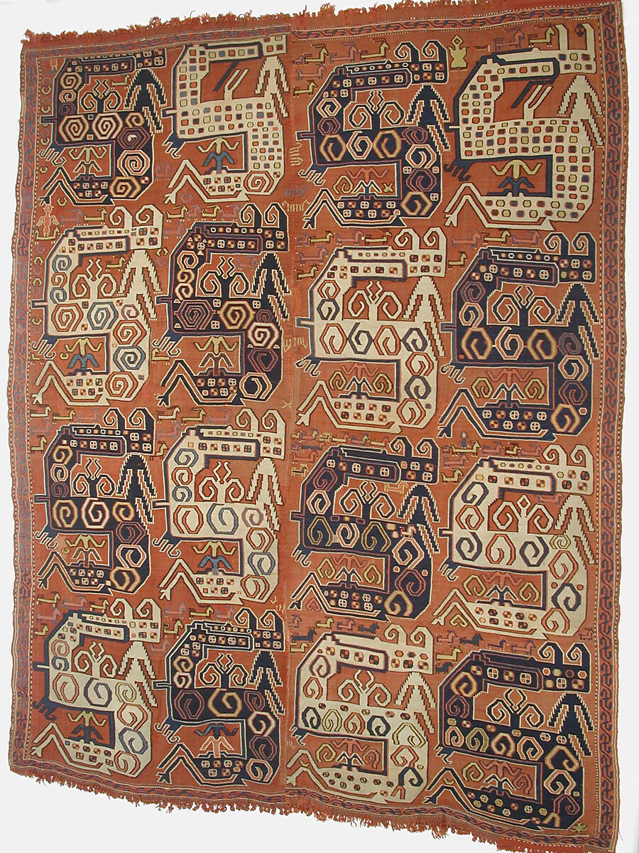 Dragon Carpet, Wool, cotton; plain weave with supplementary-weft embroidery (Soumak)