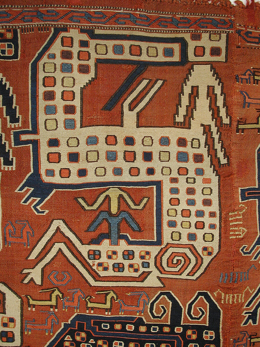 Dragon Carpet, Wool, cotton; plain weave with supplementary-weft embroidery (Soumak)