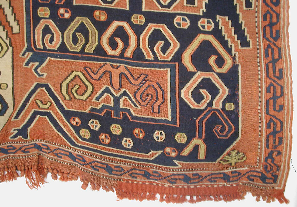 Dragon Carpet, Wool, cotton; plain weave with supplementary-weft embroidery (Soumak)