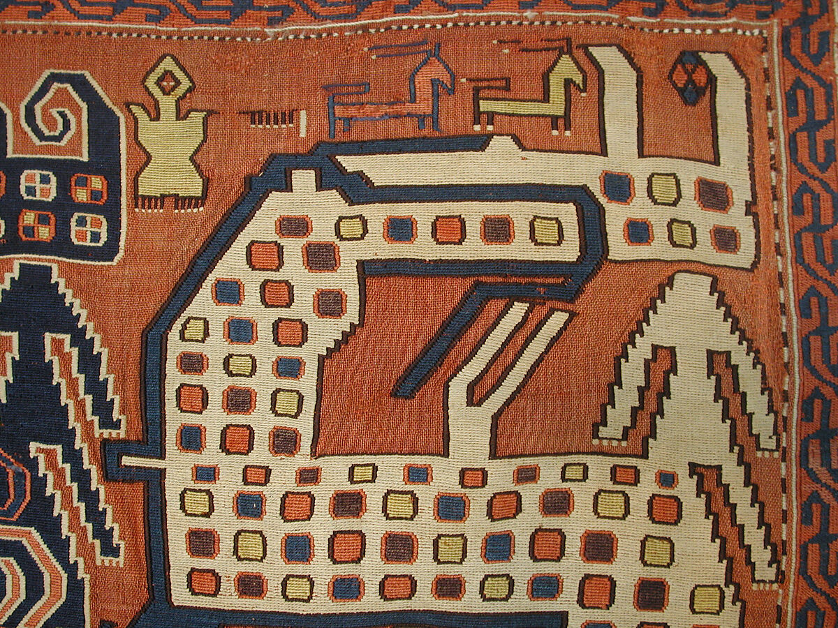 Dragon Carpet, Wool, cotton; plain weave with supplementary-weft embroidery (Soumak)