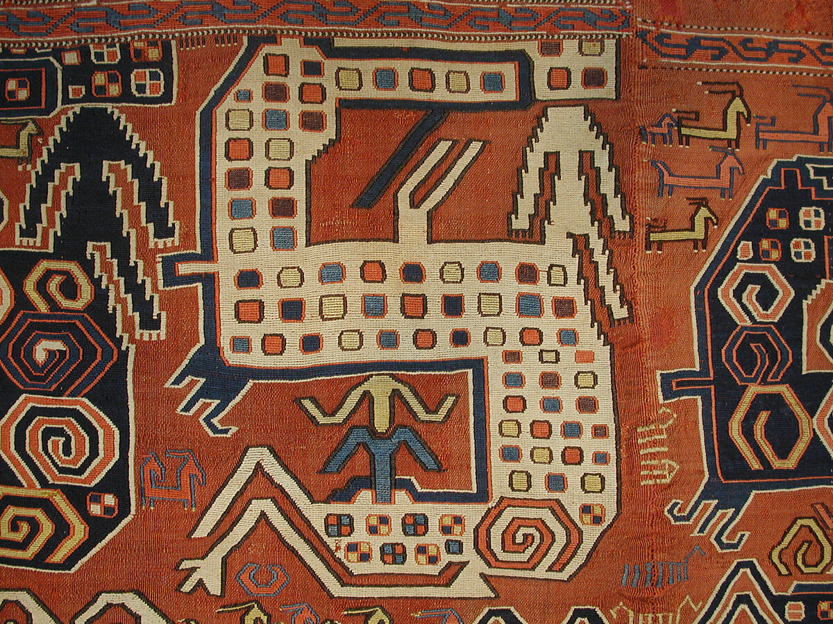 Dragon Carpet, Wool, cotton; plain weave with supplementary-weft embroidery (Soumak)