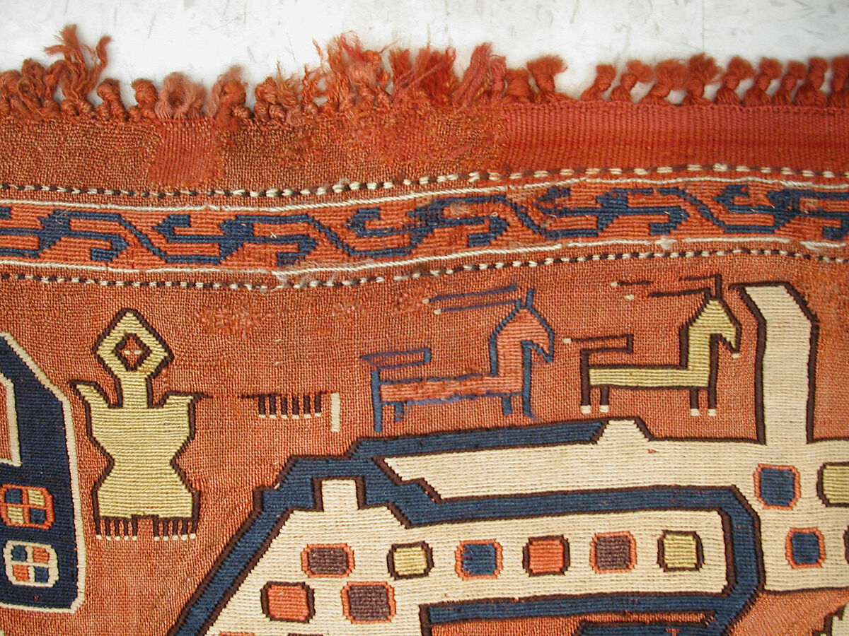 Dragon Carpet, Wool, cotton; plain weave with supplementary-weft embroidery (Soumak)