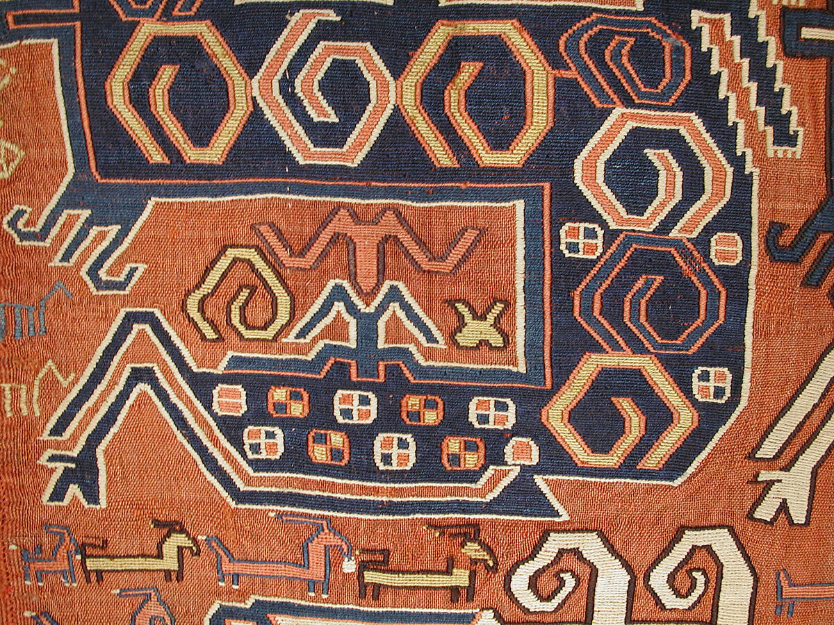 Dragon Carpet, Wool, cotton; plain weave with supplementary-weft embroidery (Soumak)