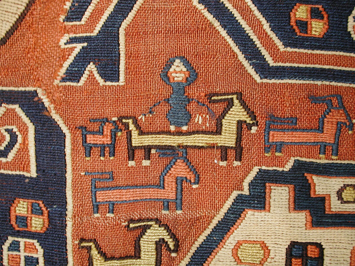 Dragon Carpet, Wool, cotton; plain weave with supplementary-weft embroidery (Soumak)