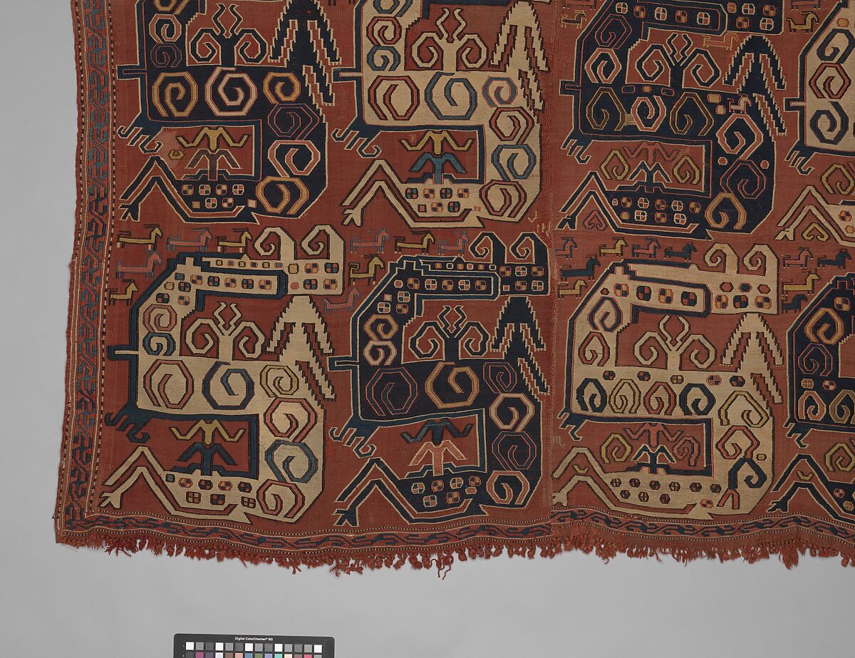 Dragon Carpet, Wool, cotton; plain weave with supplementary-weft embroidery (Soumak)