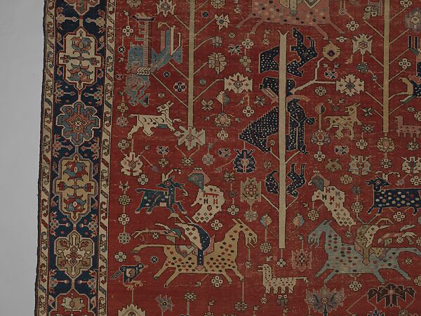 Carpet, Wool (warp, weft, and pile); symmetrically knotted pile