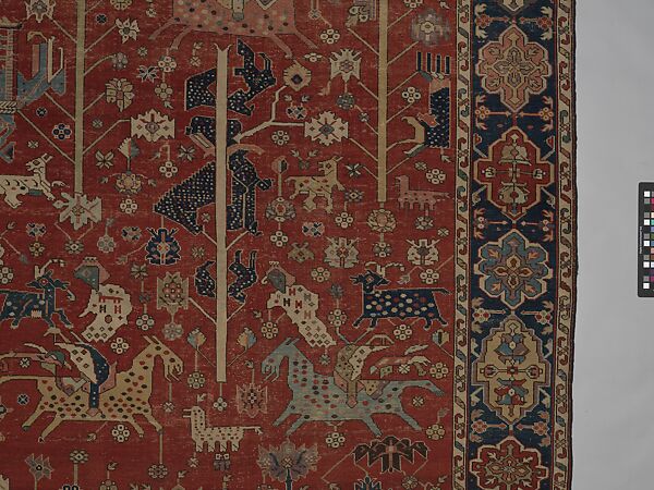 Carpet, Wool (warp, weft, and pile); symmetrically knotted pile