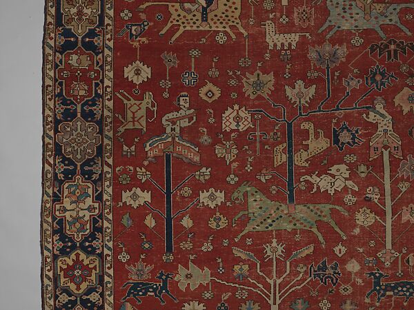 Carpet, Wool (warp, weft, and pile); symmetrically knotted pile