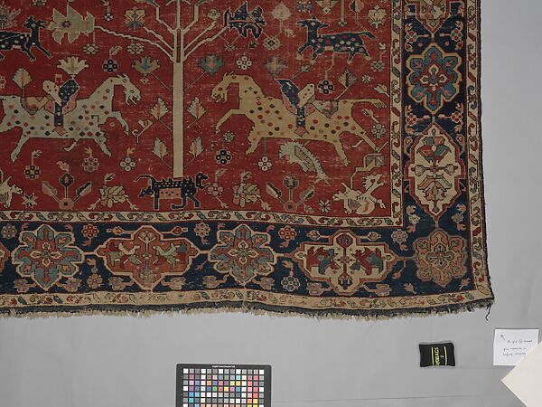 Carpet, Wool (warp, weft, and pile); symmetrically knotted pile