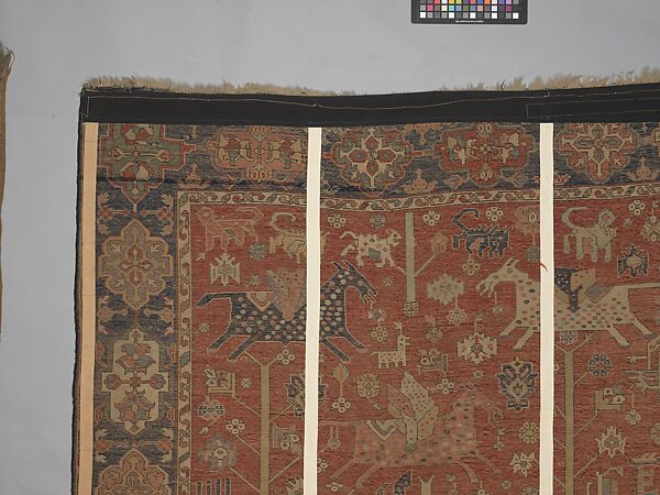 Carpet, Wool (warp, weft, and pile); symmetrically knotted pile