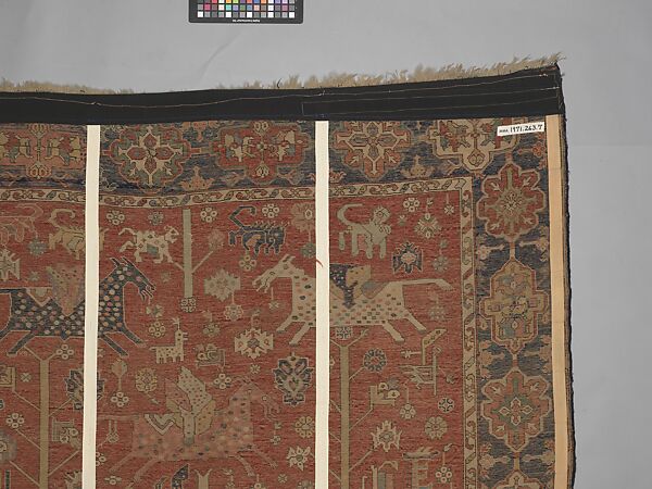 Carpet, Wool (warp, weft, and pile); symmetrically knotted pile