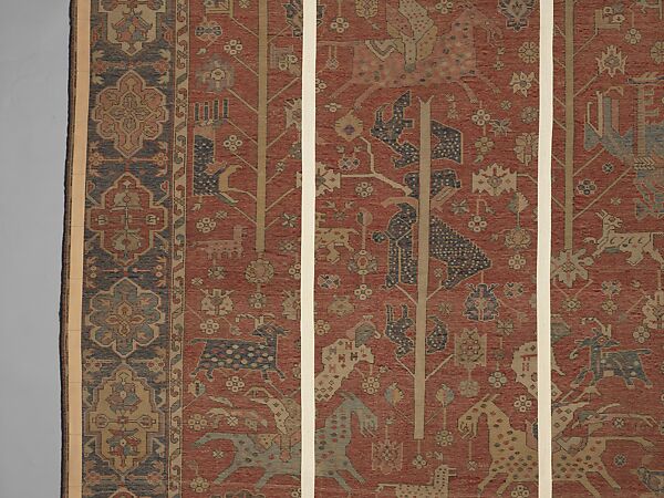 Carpet, Wool (warp, weft, and pile); symmetrically knotted pile