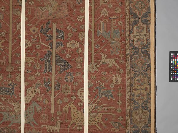 Carpet, Wool (warp, weft, and pile); symmetrically knotted pile