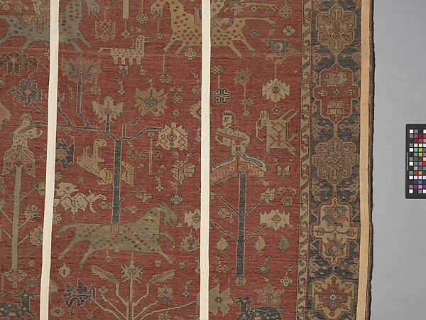 Carpet, Wool (warp, weft, and pile); symmetrically knotted pile