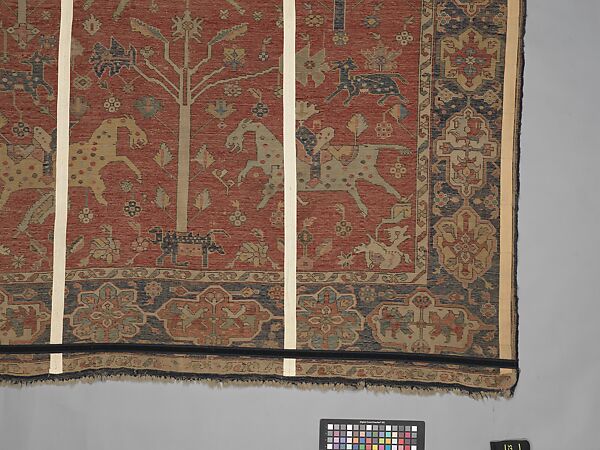 Carpet, Wool (warp, weft, and pile); symmetrically knotted pile