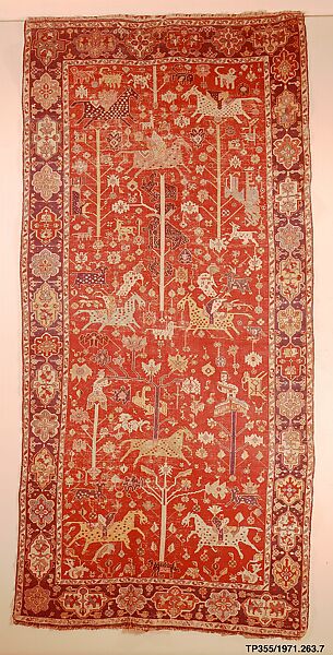 Carpet, Wool (warp, weft, and pile); symmetrically knotted pile