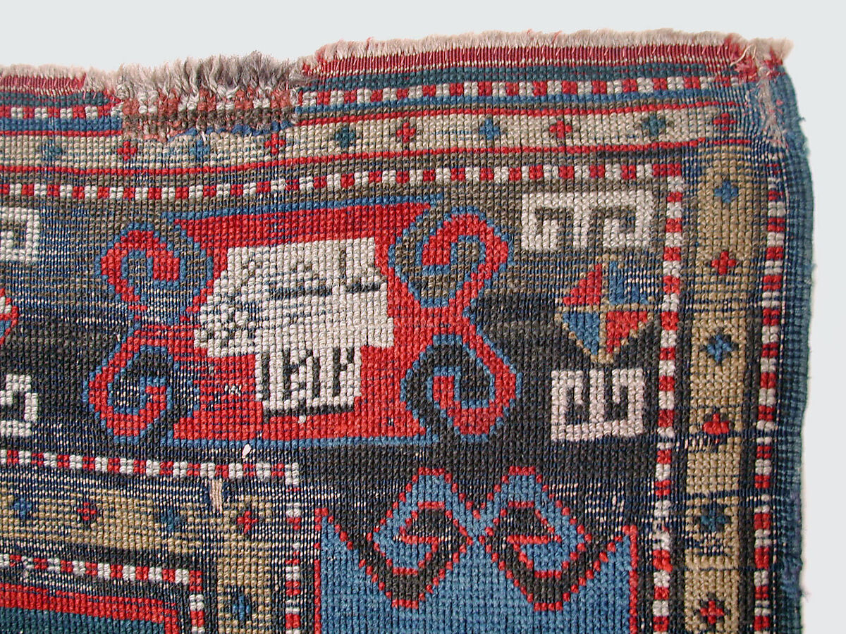 Double-Ended Bellini-Design Kazak Carpet, Wool (warp, weft, and pile); symmetrically woven pile