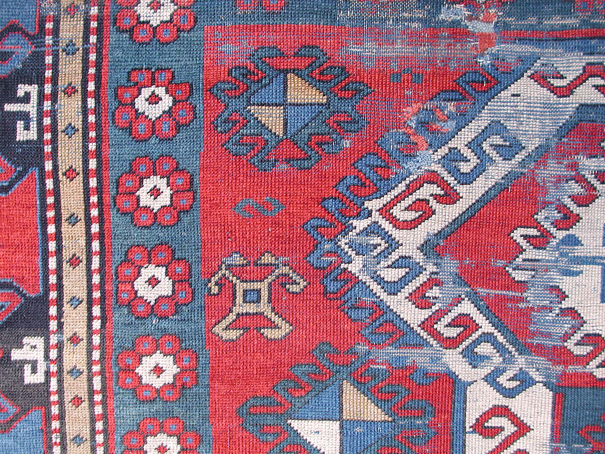 Double-Ended Bellini-Design Kazak Carpet, Wool (warp, weft, and pile); symmetrically woven pile