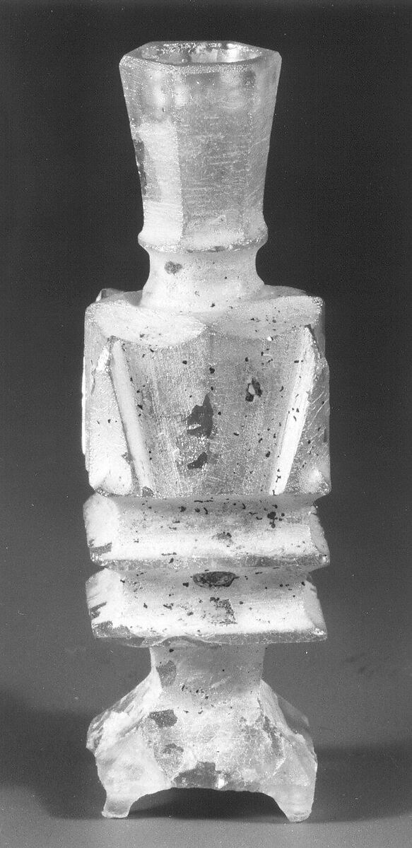 Bottle, Glass; wheel-cut