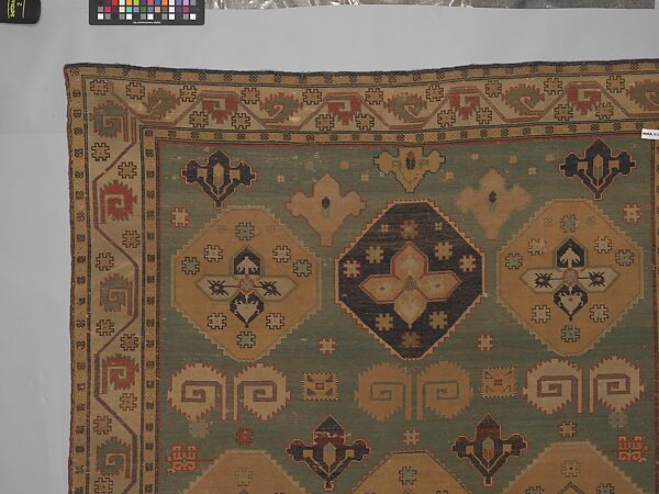 Shield Carpet, Cotton (warp, weft), wool (pile); symmetrically woven pile